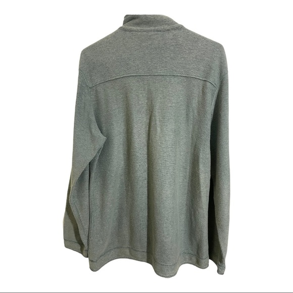 Indigo Palms mens Revesible half zip tencel cotton sweater light green Medium - Picture 5 of 8